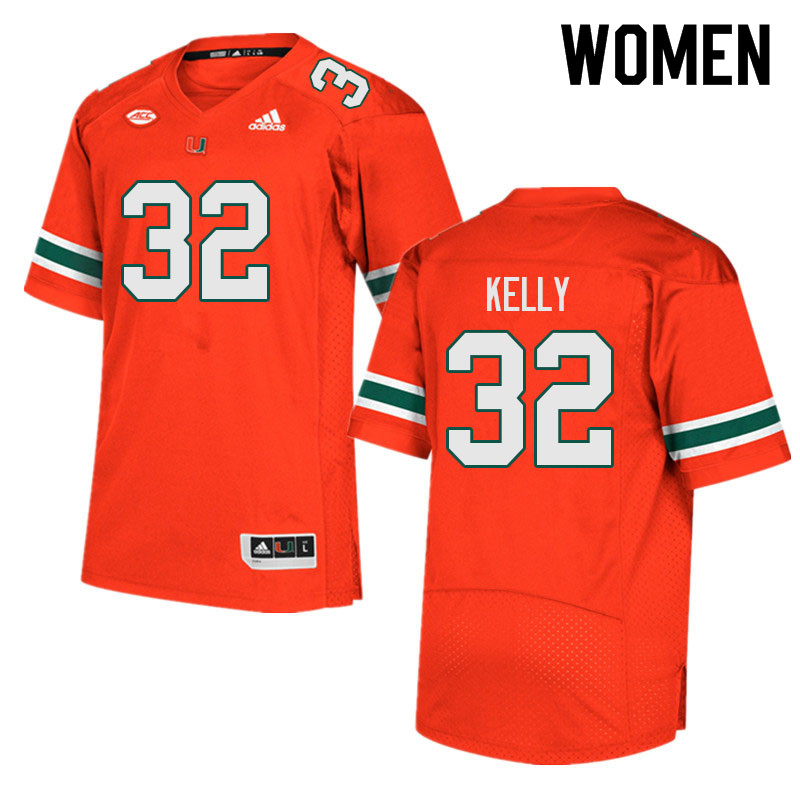 Women #32 Nyjalik Kelly Miami Hurricanes College Football Jerseys Sale-Orange - Click Image to Close